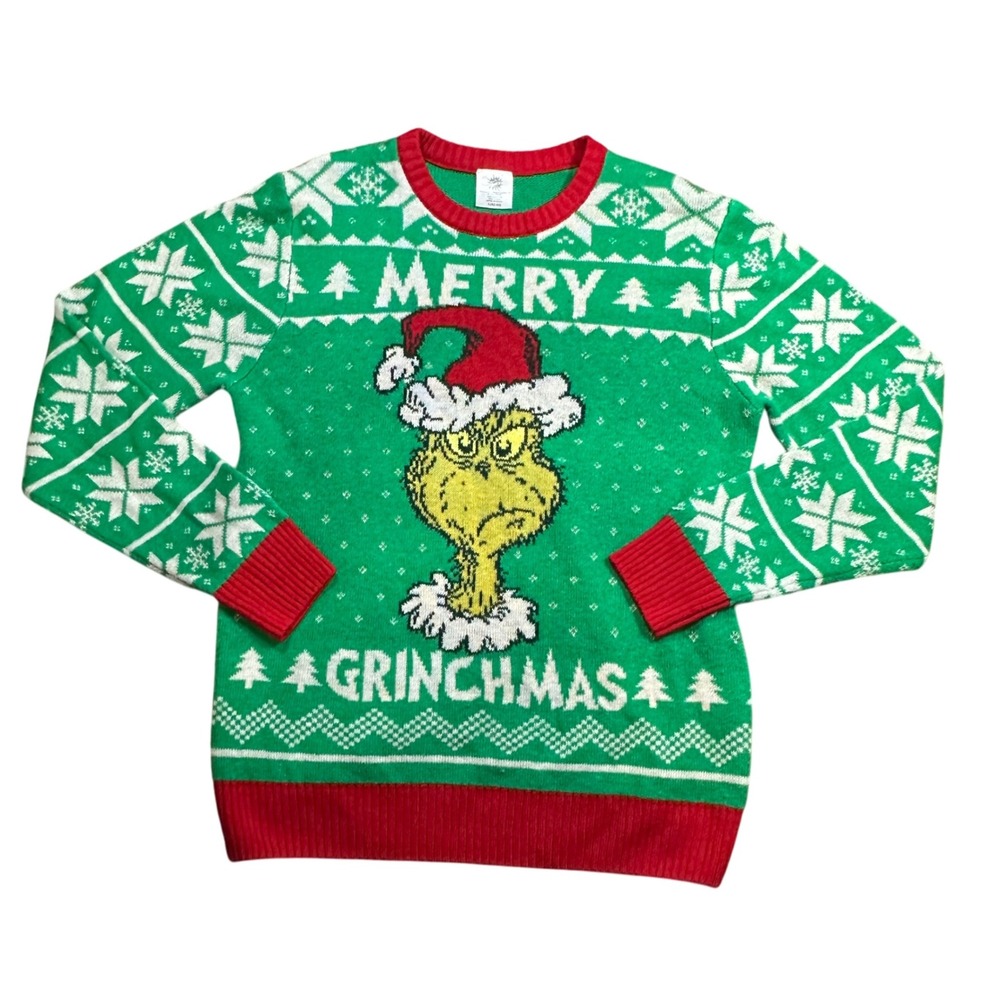 Grinchmas Merry Grinch Christmas Sweater Mens Large Ugly Holiday Xmas